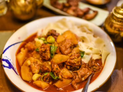 解鎖新疆大盤雞配褲帶面，再也不用去外面吃了！